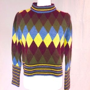 ZARA Argyle Crop Sweater